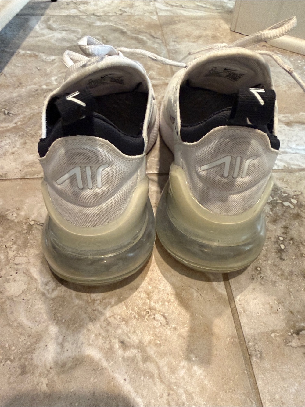 Nike White and Black Air Max 270 Running Shoes - Picture 3 of 4
